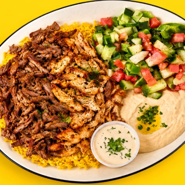 Lamb & Beef Shawarma Plate.