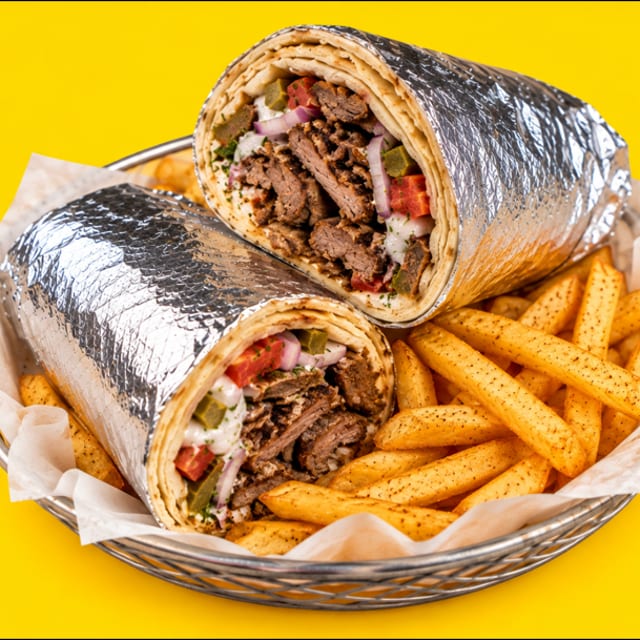 Lamb & Beef Shawarma Sandwich.